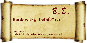 Benkovsky Debóra névjegykártya